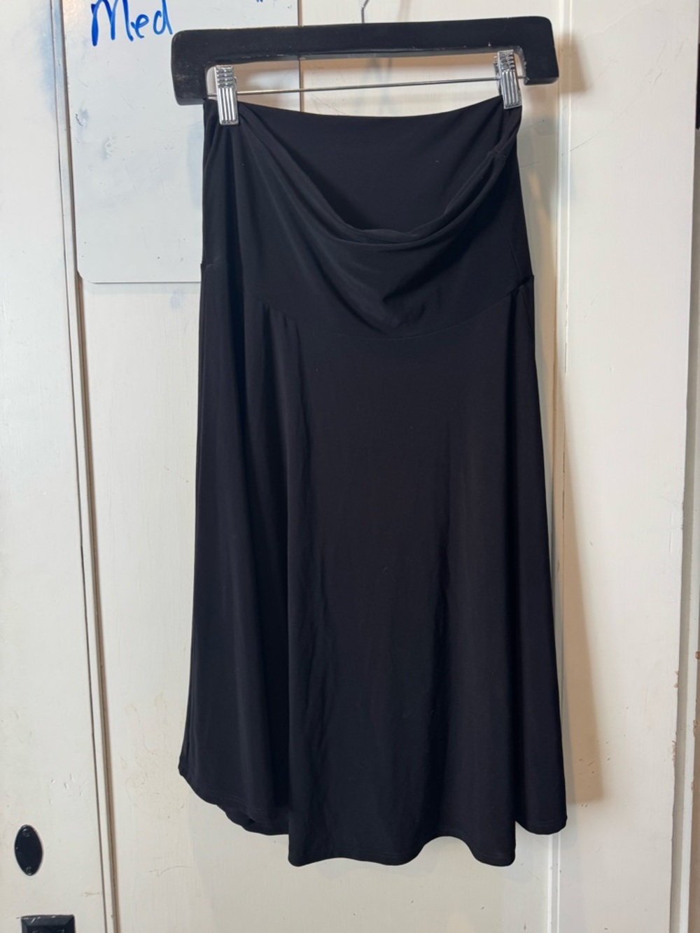 Y2K Black Draped Waist A-Line Skirt